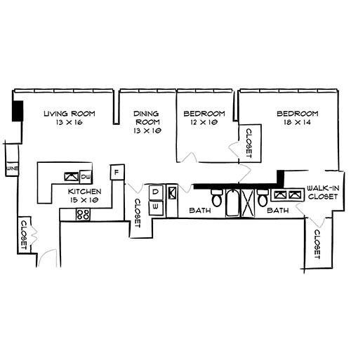 Floorplan - Park Towne Place Apartments