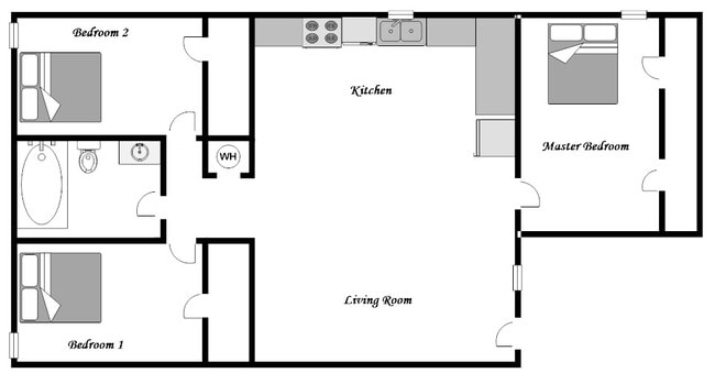Smaller 3-bedroom Floor Plan - Resort at Riverside