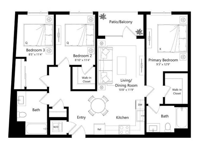 Floorplan - The Santa Monica Collection - 1650 Lincoln