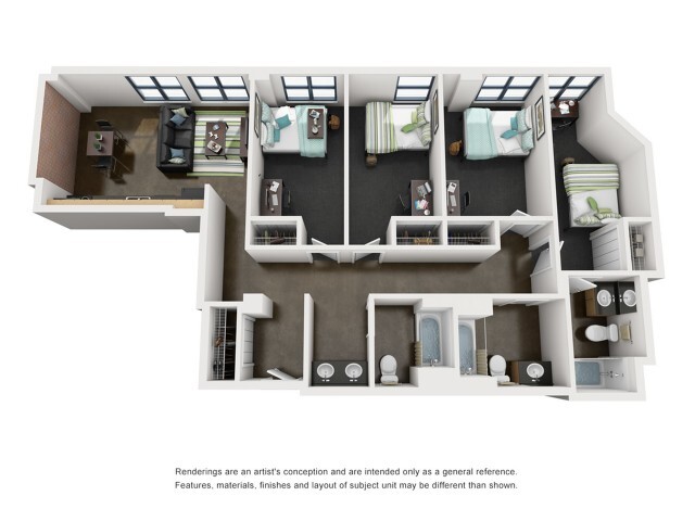 Harrison 3D Floorplan - Tailor Lofts