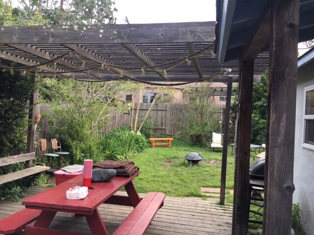 Large private backyard with covered patio - 235 Foothill Blvd