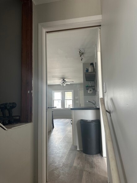 stairs up to kitchen / livingroom - 334 W Milton Ave