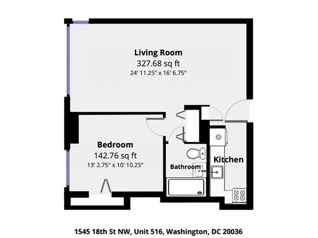 Building Photo - Bright fifth-floor one-bedroom in the heart of Dupont Circle with floor-to-ceiling windows and an...