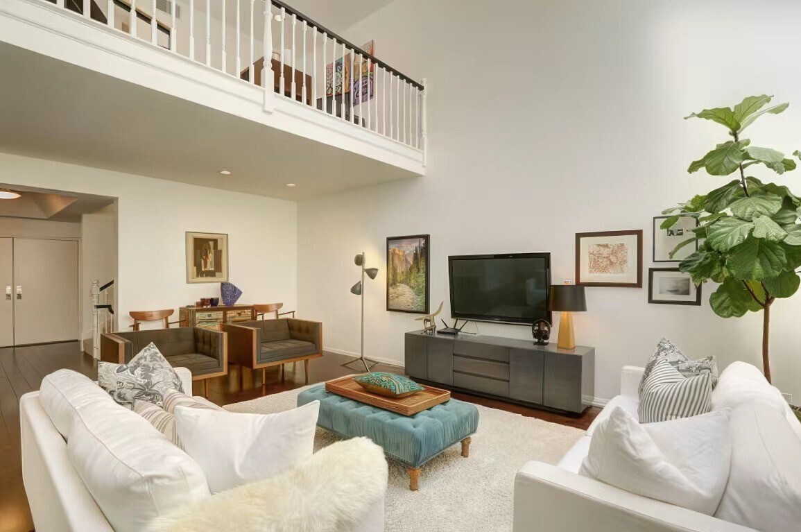 Living room with loft view - 1120 Granville Ave