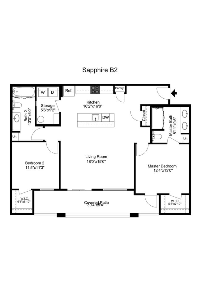 Sapphire - 2 bed x 2 bath - Acero Cooley Station
