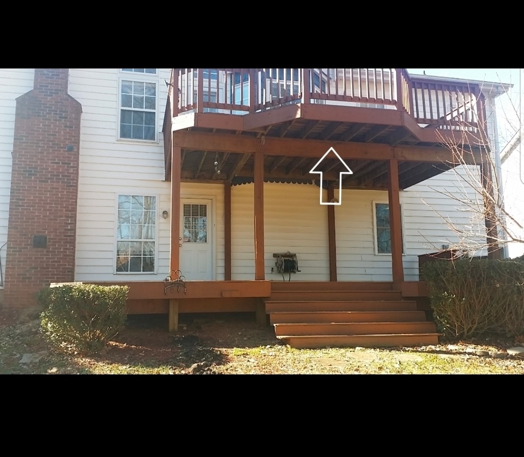 Rear Exterior. 2 level duplex. This listing is the top level. Each unit is private. - 11632 Long Forest Dr