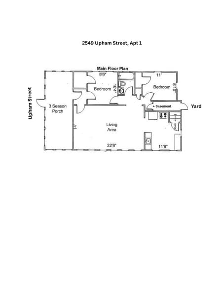 Apt 1 Floor Plan - 2549 Upham St