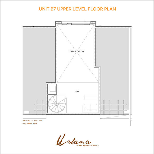 B7 Floorplan (upper level) - Urbana Chula Vista Luxury Apartments