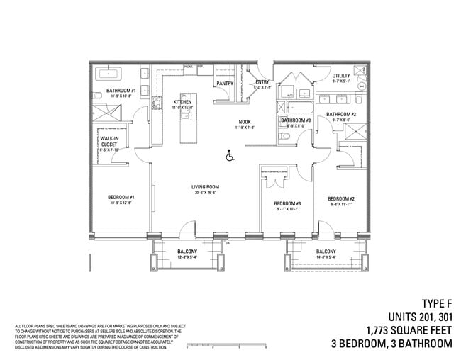 3 bedroom floorplan - The Grove - Encore