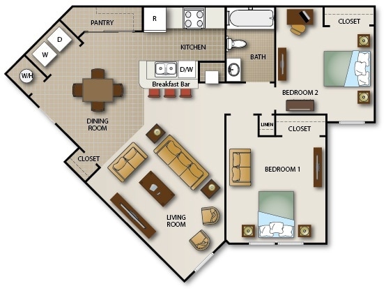 Floorplan - Osceola Bend Apartment Homes