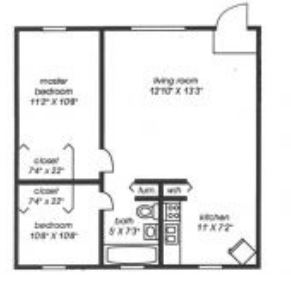1BR/1BA - Lakeside Apartments
