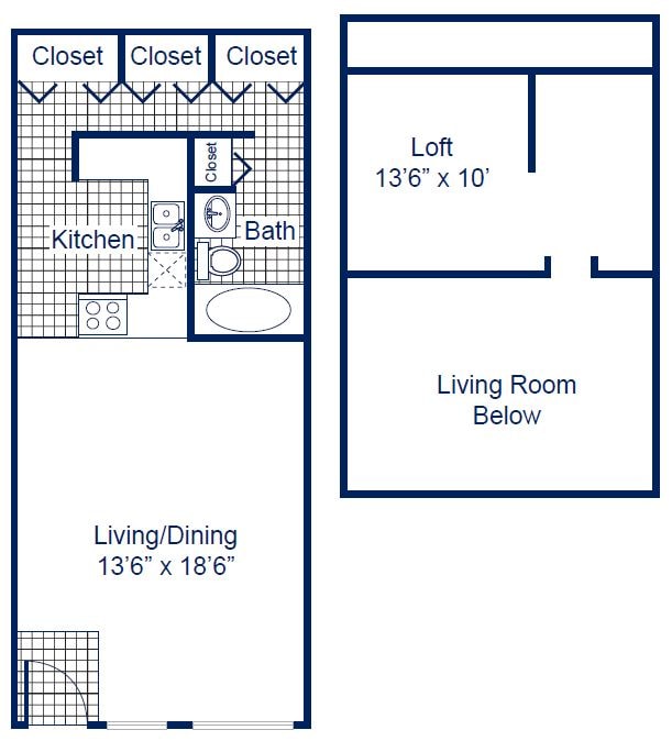 A4 - 1x1 Small Loft sq ft 687-687 - Briarwood Hills