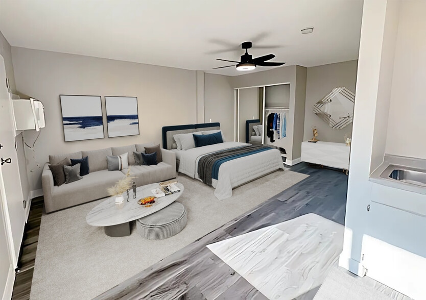 Studio - Living Area - Park Avenue Apartments