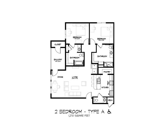 2 Bed - Type A - The Heights at Fairway Flats
