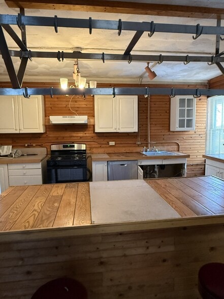 Kitchen, new disposal and dishwasher, pan hanging rack - 15 Wabank Rd