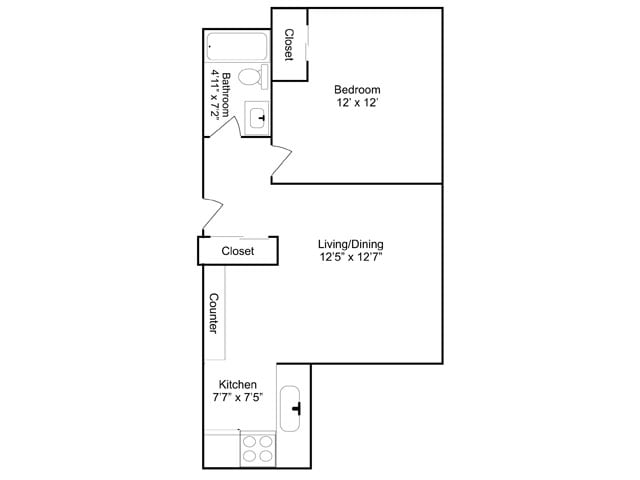 1BR/1BA - The Whitaker