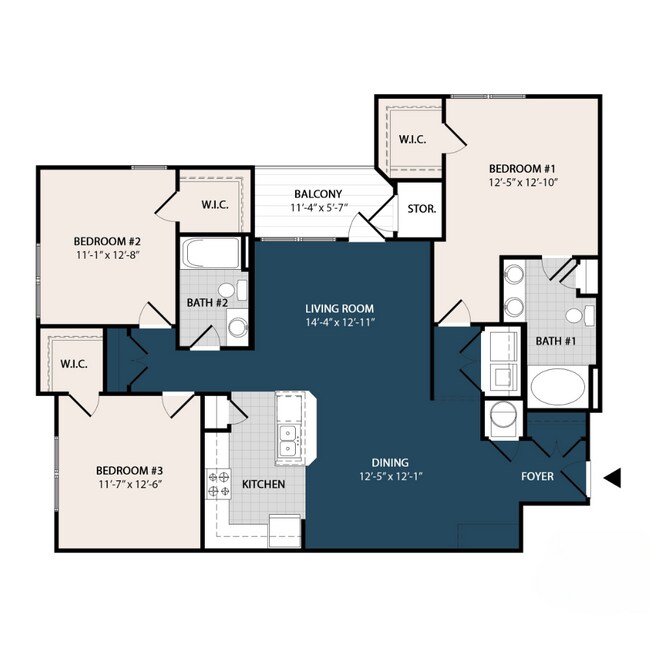 Explore this contemporary apartment layout, perfect for modern living. - Sanctuary at Powell Place