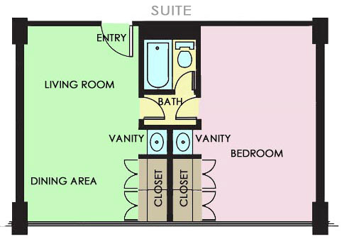 Floorplan - Bluebonnet Towers - ALL UTILITIES INCLUDED