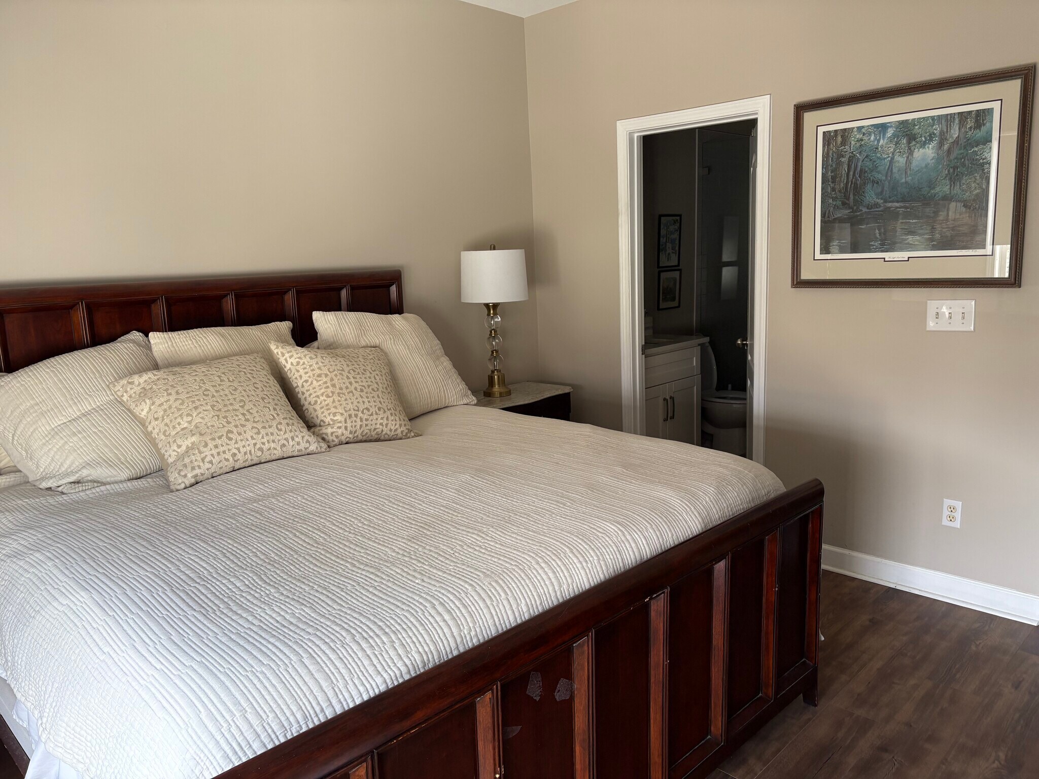 Master bedroom with walk in tiled shower - 163 Singleton Rd