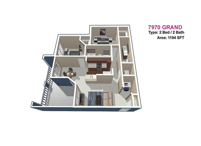 2 BED / 2 BATH - 7970 Grand