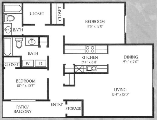 2BR/2BA - Windfern Pointe Apartments