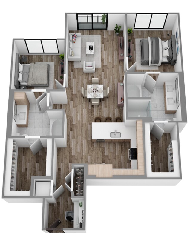 2 Bed / 2 Bath — 1,288 sq. ft - The Overlook at Walnut Creek