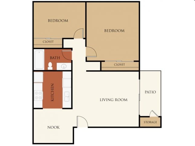 2BR/1BA - Sun Ridge Apartments