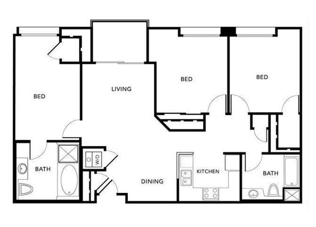 Plan C (Milano) floor plan Living at NoHo - Milano at NoHo