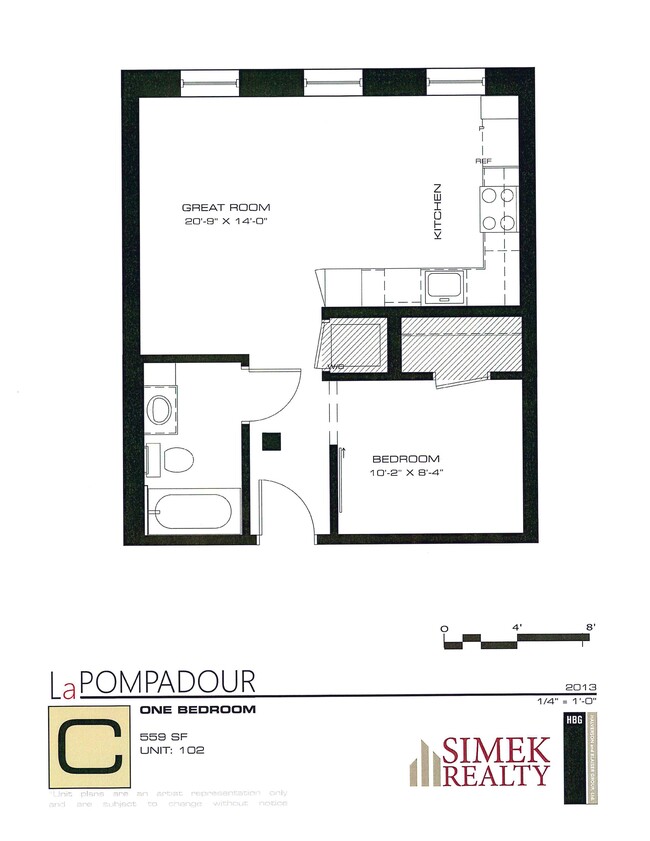 Floorplan - La Pompadour Apartments