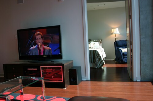 Living Room to Bedroom with full door privacy - 210 N Church St