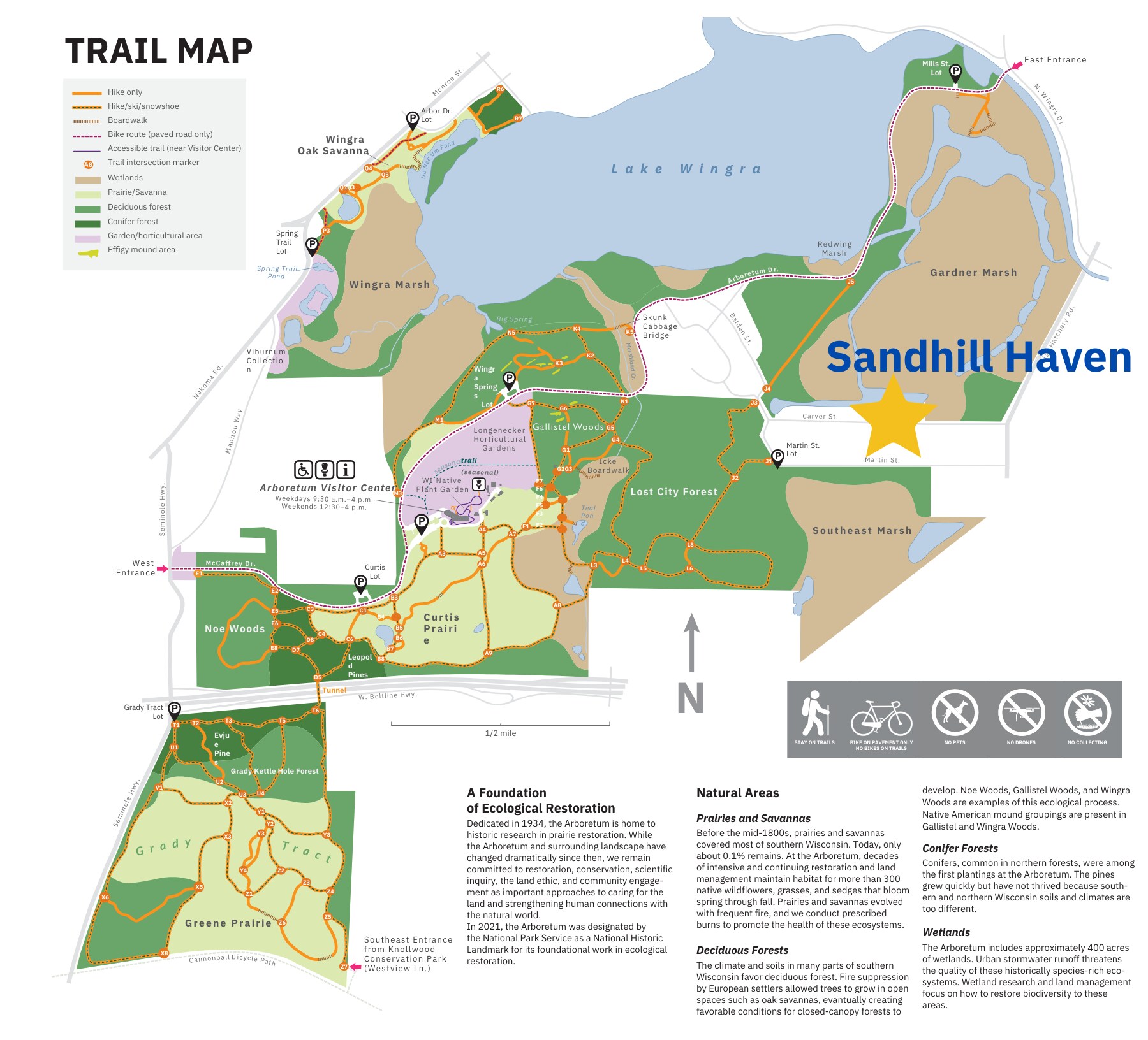 Arboretum Hiking Trails Map - 1719 Carver St