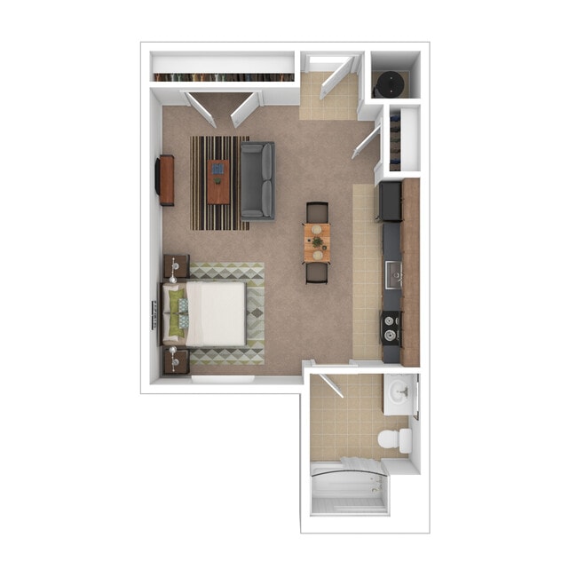 The Springs - Studio, 1 Bath, 396 sq. ft. - The Springs Apartments