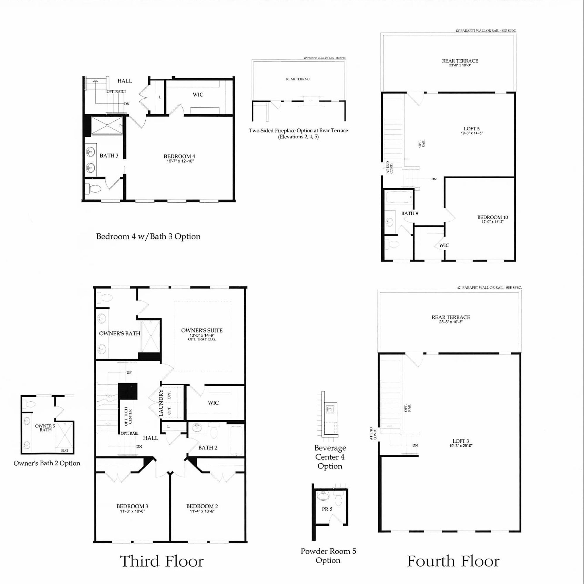 3rd Floor and 4th Floor Floorplan - 3969 Norton Place