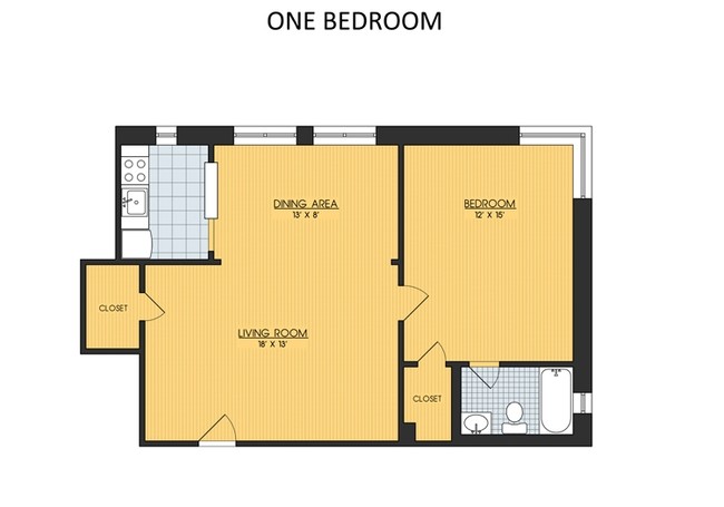 One Bedroom Floor Plan - Tivoli Gardens