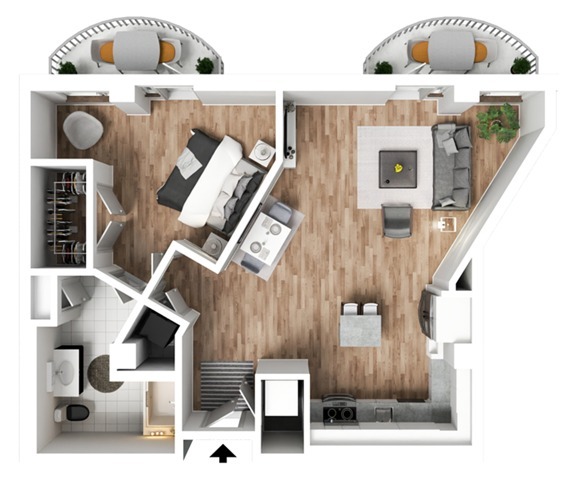 B-1 Floorplan Furnished - The Peach Atlanta