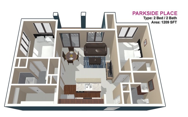 2 BED / 2 BATH - Parkside Place