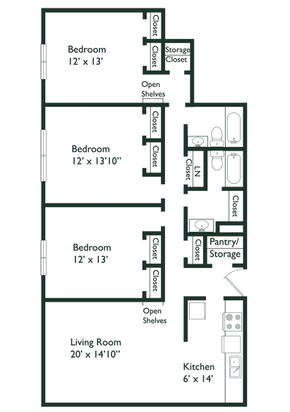 3BR/2BA - Wedgwood Apartments