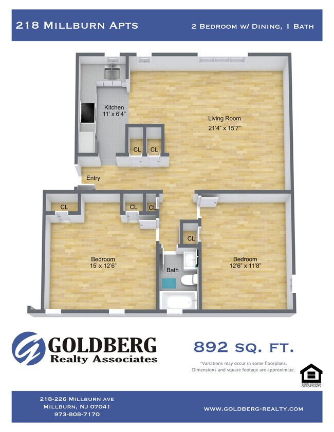 Floorplan - 218 Millburn Avenue Apartments
