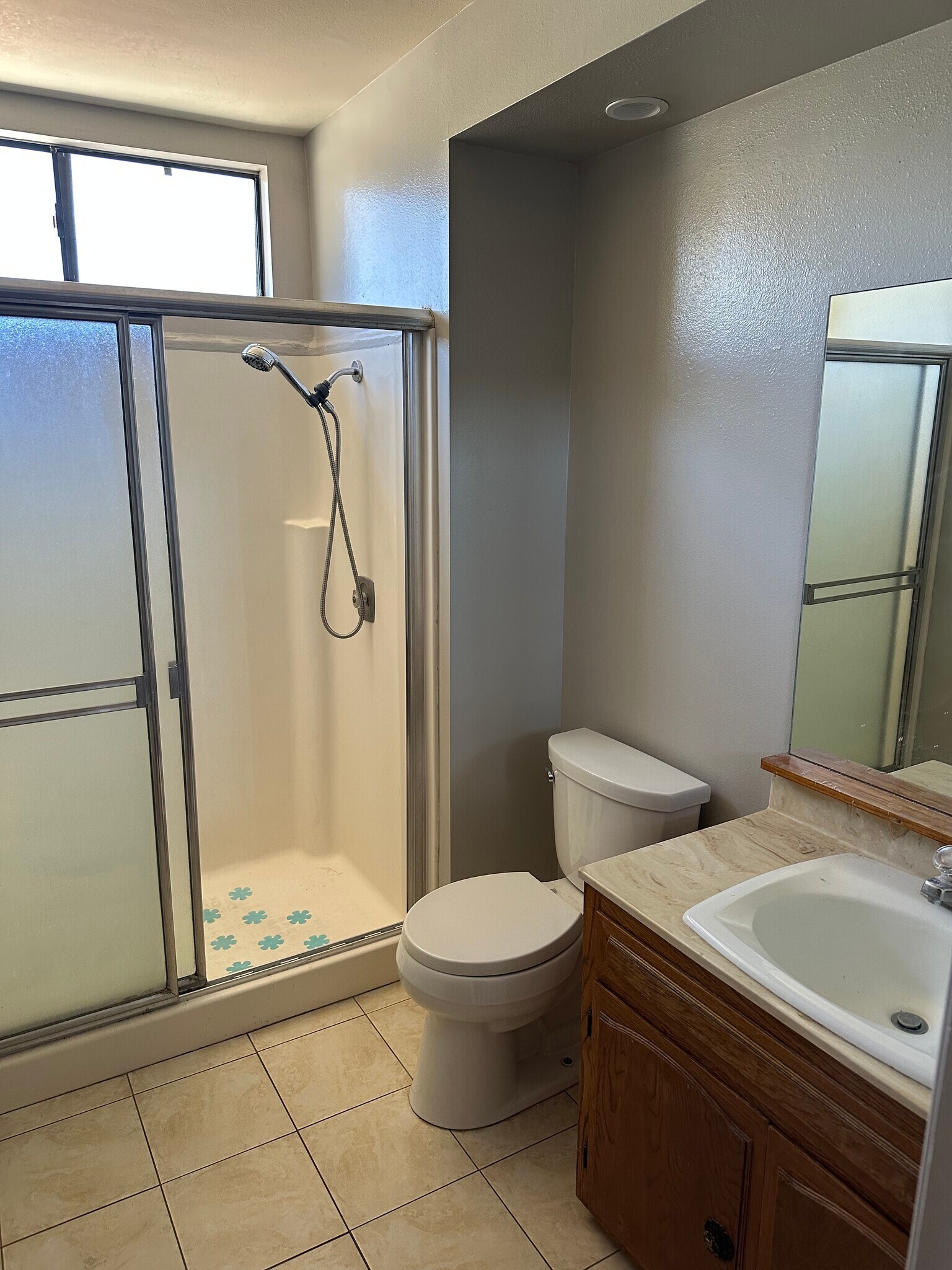 Second bathroom upstairs in hall. - 17632 Los Alimos St