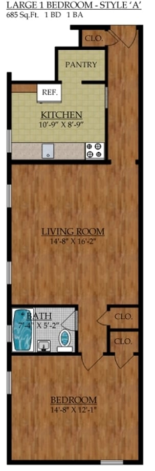 1BR/1BA - Beech Kearny Associates