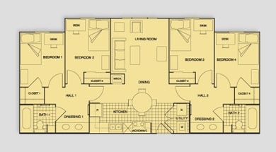 Four Person - University Apartments at Ettrick