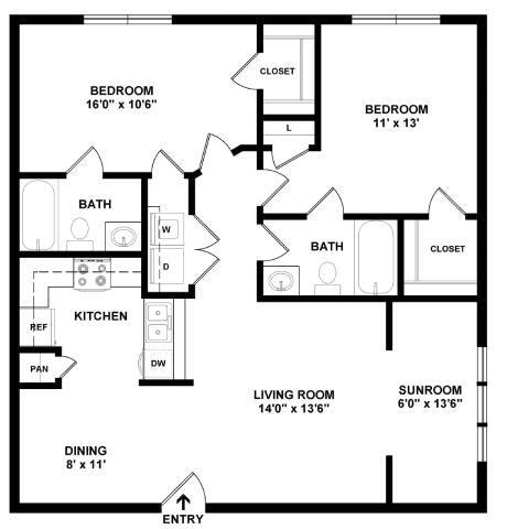 Floorplan - Abbotts Creek Apartments