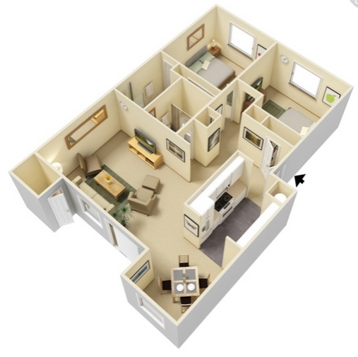 2BR/2BA - Courtyards at Cedar Hills