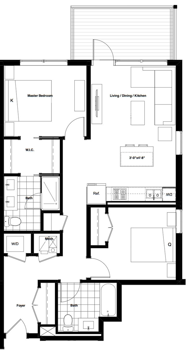 Luxe on Chicago - 7 - 2x2 - 2 Beds - 2 Baths - 1000 Sq. ft. - Luxe on Chicago