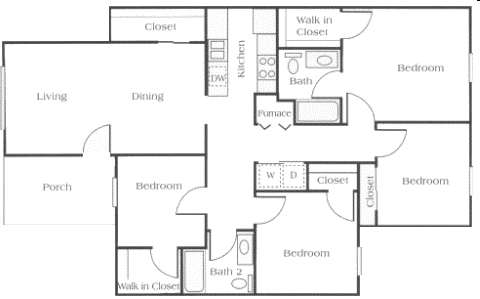 4BR/2BA - Cameron Court Apartments