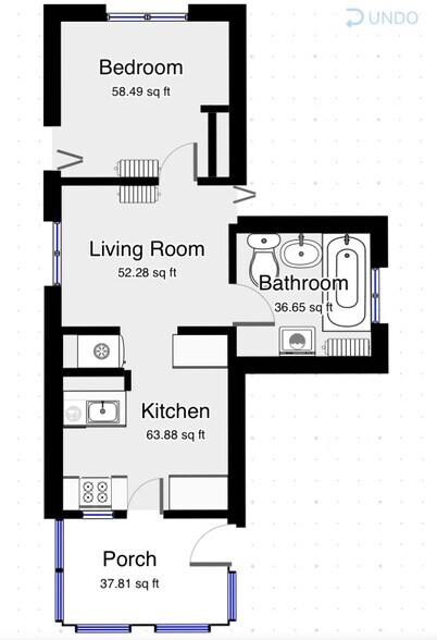 Layout of Upper Level Duplex - 1470 Sheldon St