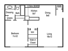 One Bedroom/ One Bath - Bay Oaks Apartments