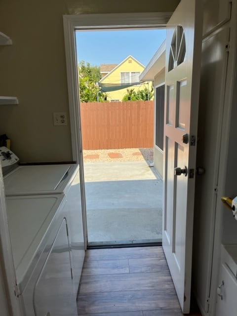 Laundry area/backyard. - 18033 Glenburn Ave