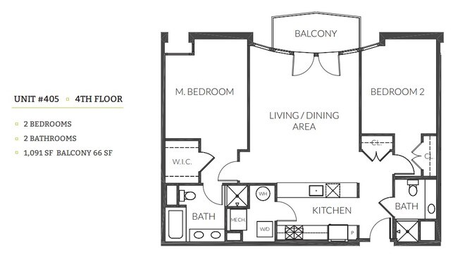 2BR/2BA - 3800 Lofts