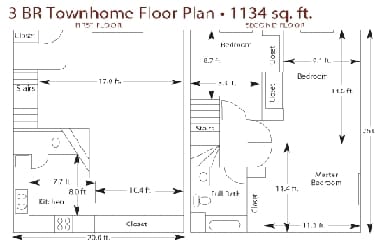 3BR/1BA - Water's Edge Townhomes